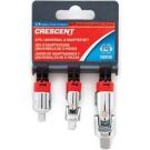 3 Piece Universal Joint Set, 1/4" & 3/8" Universal Joints, 3/8" Female by 1/4" Male Adapter