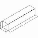 Straight Section W/O Ko - 6 X 6 X 36 - Steel/Gray