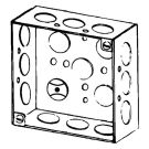 4" SQ Steel Box, 1-1/2 Deep, 1/2 KOs, Welded