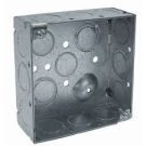 4" SQ Steel Box, 1-1/2 Deep, 3/4 KOs, Drawn