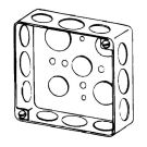 4" SQ Steel Box, 1-1/2 Deep, 1/2 - 3/4 KOs, Drawn