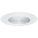 6" Round A19 White Socket Supporting Metal Fresnel Shower Downlight Housing Trim