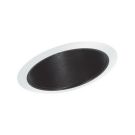 6" Round Par30 White Recessed Stepped Baffle Downlight Housing Trim