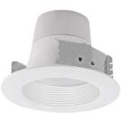4" Round Par 20/a19 White Recessed Stepped Baffle Downlight Housing Trim