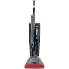 Commercial Lightweight Upright Vacuum, 5 Amp, Bagstyle, 12lb, Gray/red