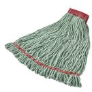 Web Foot Shrinkless Looped-End Wet Mop Head, Cotton/Synthetic, Large, Green, 5 Inch Red Headband