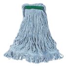 Mop Head Medium Blue D212 4 Ply Cotton / Synthetic - 1 Inch Headband - 6 Per Case, Sold In Case Quanity