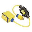 In-Line GFCI Cordset - 20AMP - 120V - 5-20R Duplex Outlet w/ Flip Lids - 5-20P Male Plug - 50 Foot Length