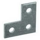 Flat Corner Plate 3 Hole 3-1/2 Inch Galvanized