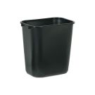 14.4" X 10.2" X 15" 26.6liter Black Polyethylene Rectangular Wastebasket