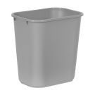 14.4" X 10.2" X 15" 26.6liter Gray Polyethylene Rectangular Wastebasket