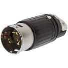 250VAC 50A 3Phase 3P4W Nylon Cover/Thermoset Interior Polarized Locking Plug