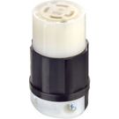 Locking Connector, 30 Amp, 250 VAC, 3-1/2 HP, 3P4W, NEMA L15-30R, Black and White, 2.22" Dia