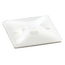 1.125 Inch x 1.125 Inch Adhesive Backed/Screw Natural Nylon Cable Tie Mounting Base