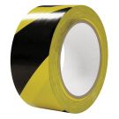 Aisle Marking Tape 2 inch Wide x 36 Yard Length High Visibility 6 mil Thickness Black/Yellow 24 Rolls Per Case