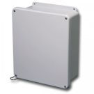 Enclosure, J Series, Hinged, 4 Cover Screws, 10 x 8 x 4 Inch, Fiberglass/Gray