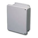 Enclosure, J Series, Hinged, Padlock Latches, 6 x 4 x 4 Inch, Fiberglass/Gray