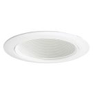 6" Round Par30 White Deep Baffle Downlight Housing Trim