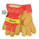 Hi-Vis Lined Pigskin Leather Palm with Safety Cuff Size Large