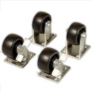 Knaack 4 Inch Steel with Rubber Cater Set.Includes (2) Rigid and (2) Swivel Casters. 1600 Pounds Load Capacity. For Use with Rolling Tool Box