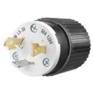 125V 30A 2P3W L5-30P Black/White Nylon Polarized Locking Plug