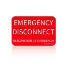 Emergency Disconnect Label, Red/White