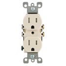 125V 15A 2P3W 5-15R Light Almond Thermoplastic Tamper Resistant Duplex Straight Blade Receptacle