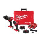 M18 FUEL Hammer Drill/Driver Kit, 1/2" Hammer Drill/Driver, 1/4" Hex Impact Driver, XC5.0 Extended Battery Pack, M18 & M12 Multi-Voltage Charger