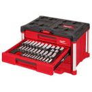 242 Piece 1/4,3/8,1/2 Drive Metric/SAE Ratchet & Socket Set with PACKOUT 4 Drawer Tool Box