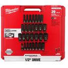 Impact Socket Set 29 Piece SAE/Metric Deep 1/2 Drive