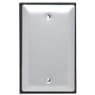 Gray Weatherproof Single Gang Blank Cover, Aluminum, Standard Mounting