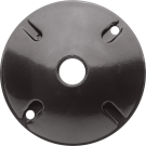 Weatherproof 4 Inch Round Metal Cover with One 1/2 Inch Hole Bronze Color