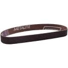 File Coated Abrasive Belt, 1/2 in W x 18 in L, P80 Grit, Coarse Grade, Aluminum Oxide Abrasive, Cotton/Rayon Backing