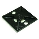 Black 4-Way Adhesive Backed Cable Tie Mount 0.75" x 0.75" x0.18" Weather Resistent Outdoor High Temperature, Used with M,I Cable Ties
