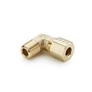 3/8 Inch Compression X 1/4 Inch MNPT 1000 PSI Brass 90 Deg Tube Elbow