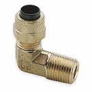 1/4 Inch Compression X 1/4 Inch MNPT 150 PSI Brass 90 Deg Tube Elbow