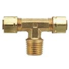 1/4 Inch Compression X 1/4 Inch Compression X 1/8 Inch MNPT 1400 PSI Brass Tube Tee
