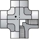 1/4 Inch FNPT X 1/4 Inch FNPT X 1/4 Inch FNPT X 1/4 Inch FNPT 5000 PSI Steel Pipe Cross