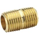 1/8 Inch MNPT X 1/8 Inch MNPT 3 Inch 1000 PSI Brass Pipe Nipple