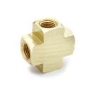1/4 Inch FNPT X 1/4 Inch FNPT X 1/4 Inch FNPT X 1/4 Inch FNPT 1000 PSI Brass Pipe Cross
