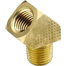 3/8 Inch FNPT X 3/8 Inch MNPT 1000 PSI Brass 45 Deg Pipe Elbow