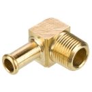 5/8 Inch Hose Barb X 1/2 Inch MNPT 150 PSI Brass 90 Deg Hose Elbow