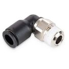 Prestolok PLP Male Elbow Swivel 1/4 inch Tube to 10/32 NPT/UNF, 290 PSI, Black Composite