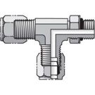 1/4 Inch Male Flareless X 1/4 Inch Male Flareless X 7/16 Inch Male UN/UNF-2A 5000 PSI Steel Tube Tee