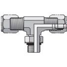 1/4 Inch Male Flareless X 1/4 Inch Male Flareless X 7/16 Inch Male UN/UNF-2A 5000 PSI Steel Tube Tee