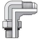 3/8 Inch 37 Deg Male Flare X 9/16 Inch Male UN/UNF-2A 6000 PSI Steel 90 Deg Tube Elbow