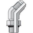3/8 Inch 37 Deg Male Flare X 9/16 Inch Male UN/UNF-2A 6000 PSI Steel 45 Deg Tube Elbow