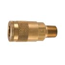 1/4 Inch Quick Connect X 1/4 Inch MNPT 300 PSI Brass Quick Coupler