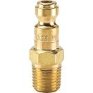 1/4 Inch Quick Connect X 1/4 Inch Male NPTF 1.66 Inch 300 PSI Brass Nipple