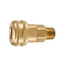 3/8 Inch Push-To-Connect X 1/2 Inch MNPT 300 PSI Brass Quick Coupler